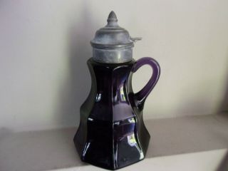 Antique Amethyst,  Heavy Thick Purple Glass Syrup Pitcher,  Creamer
