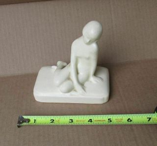 Vintage Antique Rookwood Pottery Nude Woman Girl Statue Paperweight 3