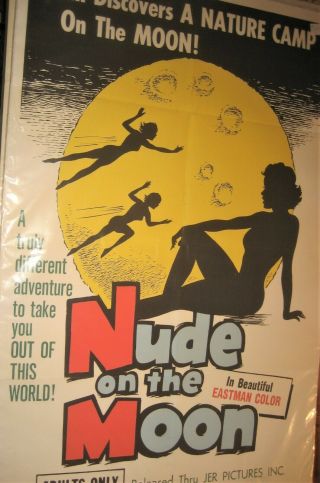 Nude On The Moon Vintage Vintage Sexploitation Full Size Movie Poster 27x39