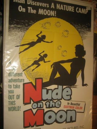 Nude on the Moon Vintage Vintage Sexploitation Full Size Movie Poster 27x39 6