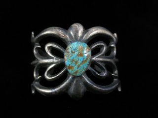 Antique Navajo Bracelet - Sterling Silver And Turquoise