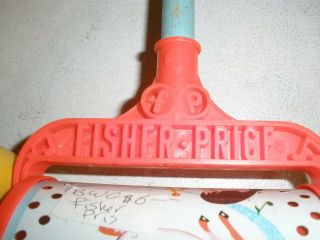Vintage Fisher Price Melody Chime Roller Push Toy No.  757 1963 Wooden Handle 2