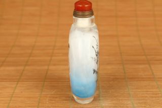 rare chinese old glass hand painting art belle statue snuff bottle collectable 3