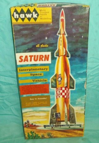 Rare Vintage 1956 Hawk Saturn Interplanetary Space Vehicle Model Kit 200