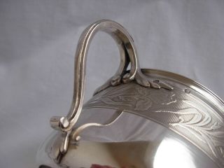 ANTIQUE FRENCH STERLING SILVER CHOCOLAT CUP & SAUCER,  IRIS PATTERN,  ART NOUVEAU 8