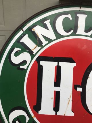 Vintage Sinclair H C.  Gasoline Sign 6 Foot 2 Sided 12