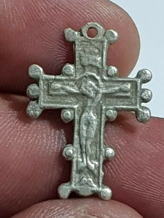 Imazing Very Rare Medieval Silver Cross Pendant.  Detail.  2,  1 Gr.  26 Mm