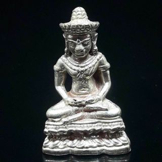 Attractive Vintage Phra Kring Khmer Buddha Art Style Statue Thai Amulet Rare
