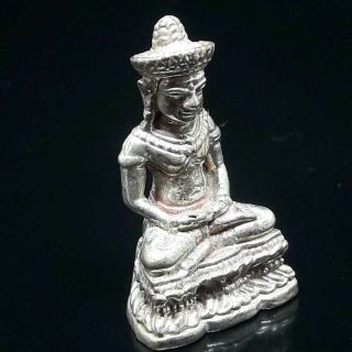 Attractive Vintage PHRA KRING KHMER BUDDHA ART STYLE STATUE Thai Amulet Rare 2
