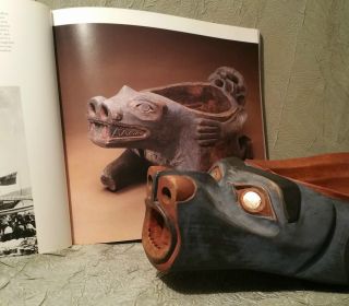 Otter Bowl Cheifly Feasts Book Vtg Pacific Northwest Tribal Wood Totem Pole Art