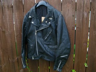 Vintage Lewis Leathers Aviakit Black Leather Lightning Biker Jacket