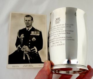 Sterling Silver Royal Family Presentation Trophy Tankard.  Duke Of Edinburgh 1964