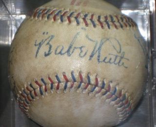 LOU GEHRIG/BABE RUTH Signed Baseball American League Ball (RP) READ LISTING 2