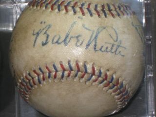 LOU GEHRIG/BABE RUTH Signed Baseball American League Ball (RP) READ LISTING 3