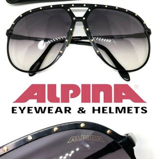 Alpina M1 1980s Black Gold W.  Case Vintage Sunglasses West Germany