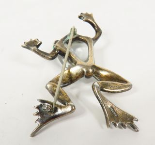 VINTAGE JELLY BELLY STERLING SILVER TRIFARI FROG ALFRED PHILIPPE LUCITE BROOCH 5