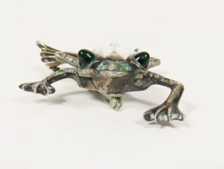 VINTAGE JELLY BELLY STERLING SILVER TRIFARI FROG ALFRED PHILIPPE LUCITE BROOCH 6