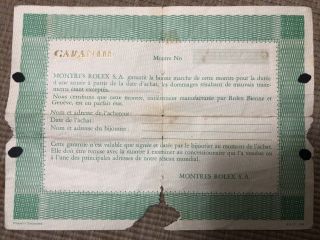 Vintage Rolex Daytona Pn 6263 6239 6265 5513 6538 6542 Blank Paper Certificate
