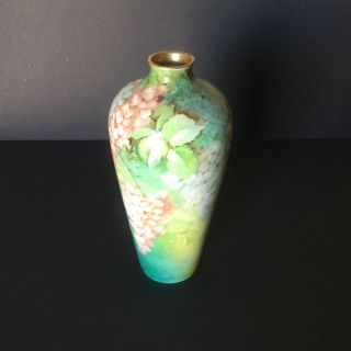 Vintage Hand Painted Porcelain Ginori Italy12.  5 " Floral Vase 169 Artist Signed