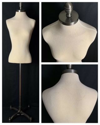 Female Mannequin Dress Form Vintage Jcpenney Display Cast Iron Base