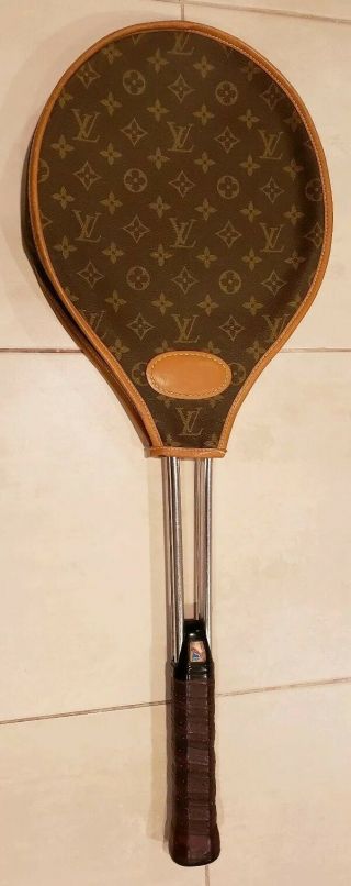 Vintage Rare Louis Vuitton Lv Tennis Racquet Racket Cover & Rod Laver Racquet Vg