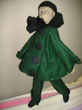 Rarest and Earliest 1920 Lenci Miniature Pierrot 16 inches Model 116 3