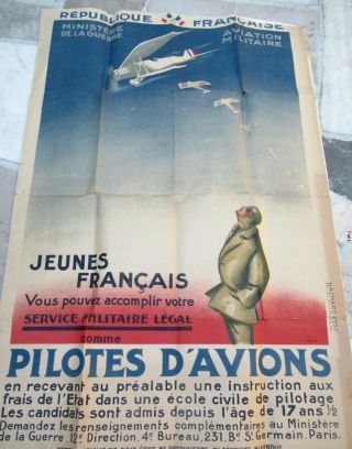 Aviation Vintage Advertising Poster Pilot Flight Air Paul Colin C.  1915