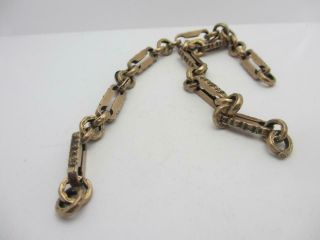 9k Rose Gold Albert Watch Chain Necklace Antique Victorian English Spares K393