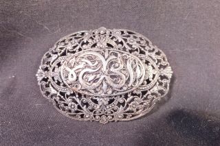 Great Antique Tunisian Persian Arabic Sterling Silver Pin