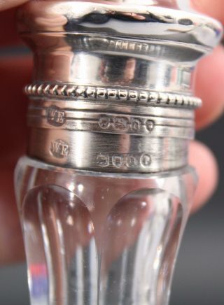 RARE 1869 Antique English Sterling Silver,  Cut Glass 7 Piece Cruet Condiment Set 10
