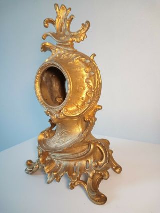 Antique French Gilt Bronze Gold Rococo Mantle Shelf Clock Case 1800s