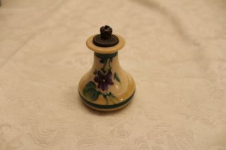 Antique Devon Violets Perfume Bottle Rare Handpainted Crown Top And Stamped