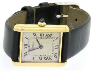 Cartier Paris Vintage 18k Gold Mechanical Men 