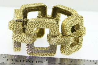 La Triomphe vintage heavy jumbo 14K gold 41.  5mm wide textured link bracelet 5