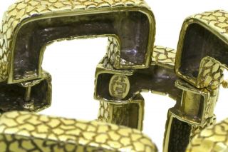 La Triomphe vintage heavy jumbo 14K gold 41.  5mm wide textured link bracelet 6