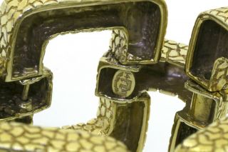La Triomphe vintage heavy jumbo 14K gold 41.  5mm wide textured link bracelet 8