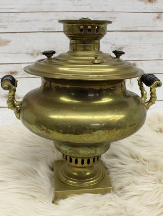 Antique Brass Imperial Russian Tula Hallmarked 7 Liter Coal Samovar Teapot Urn 3