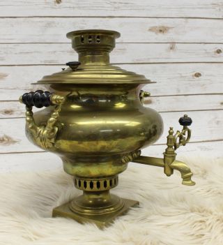 Antique Brass Imperial Russian Tula Hallmarked 7 Liter Coal Samovar Teapot Urn 4