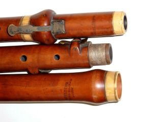 Antique 19th Cent Boxwood Flute GOLDING COVENT GARDEN LONDON 4 Keys 3