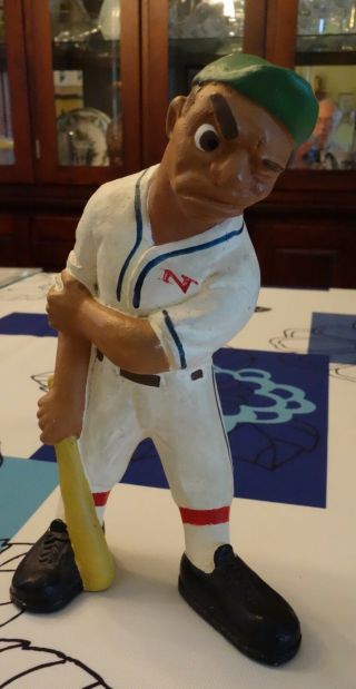 L.  L.  Rittgers Vintage 1941 Painted Chalk Figurines - - 2 Players And An Umpire