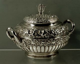Tiffany Sterling Silver Covered Bowl 1889 Moorish Design 2