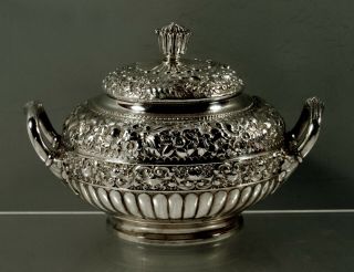 Tiffany Sterling Silver Covered Bowl 1889 Moorish Design 3