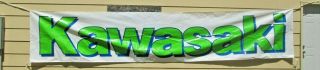 Vintage Kawasaki Vinyl Banner Huge Sign Motorcycle Atv Kx Motocross Racing 20 Ft