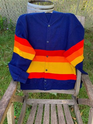 Vintage Houston Astros Mlb Sweater Not Repoduction Sand - Nit Tag 38 Size