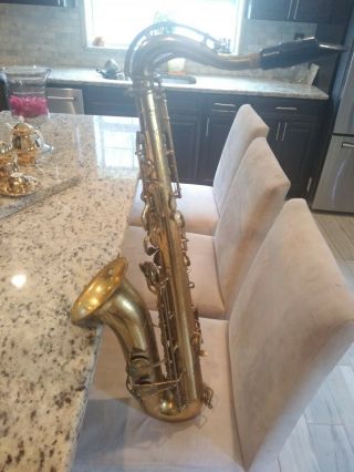 Vintage Tenor Saxophone Made In Elkhart Sserial 388284a