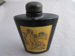 Chinese Master Hand - Painted Characters The Story Cattle Bone Snuff Bottle H07