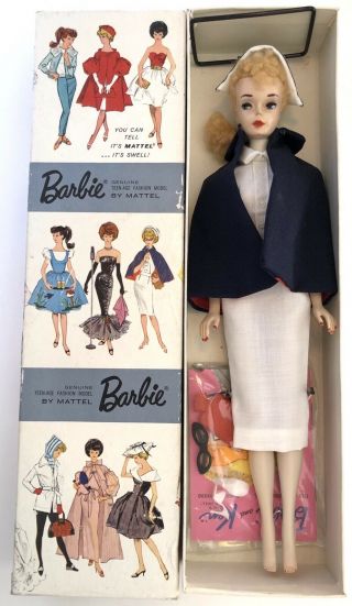 Vintage 3 Barbie Doll Blonde Braid Ponytail DRESSED DOLL BOX 991 RN - Complete 2