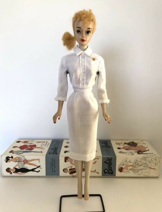 Vintage 3 Barbie Doll Blonde Braid Ponytail DRESSED DOLL BOX 991 RN - Complete 3