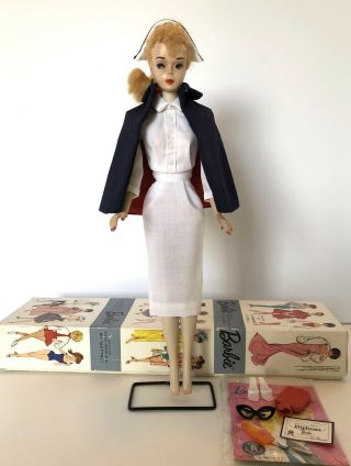 Vintage 3 Barbie Doll Blonde Braid Ponytail DRESSED DOLL BOX 991 RN - Complete 4