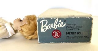 Vintage 3 Barbie Doll Blonde Braid Ponytail DRESSED DOLL BOX 991 RN - Complete 7